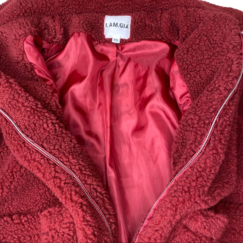 ❌SOLD❌ I.AM.GIA. Burgundy Pixie Coat Teddy XS - Picture 5 of 8